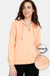 Zivame Soft Terry Fabric Knit Cotton Loungewear Top - Peach Nectar — thumbnail 1